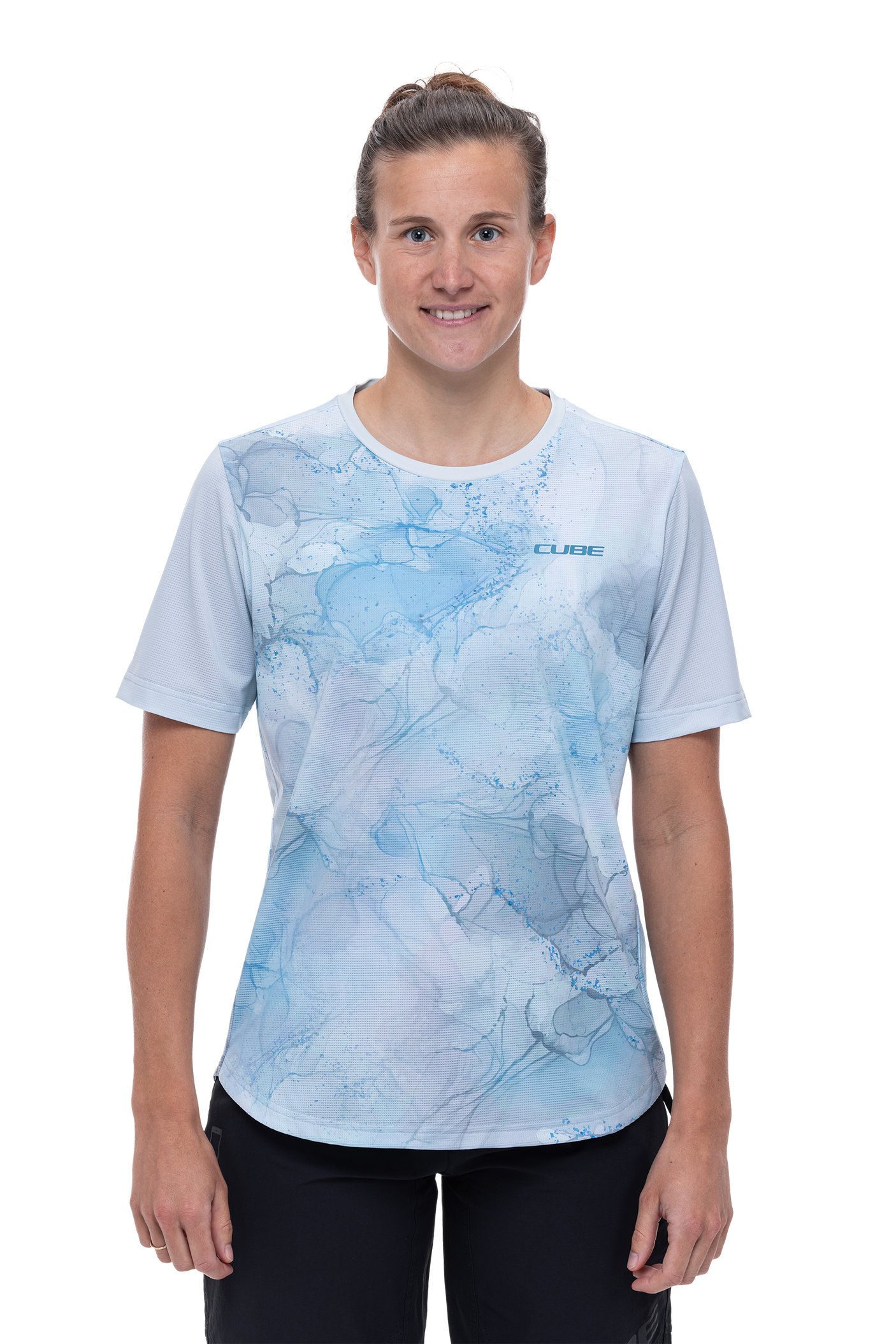 CUBE ATX WS Maillot col rond manches courtes marbré