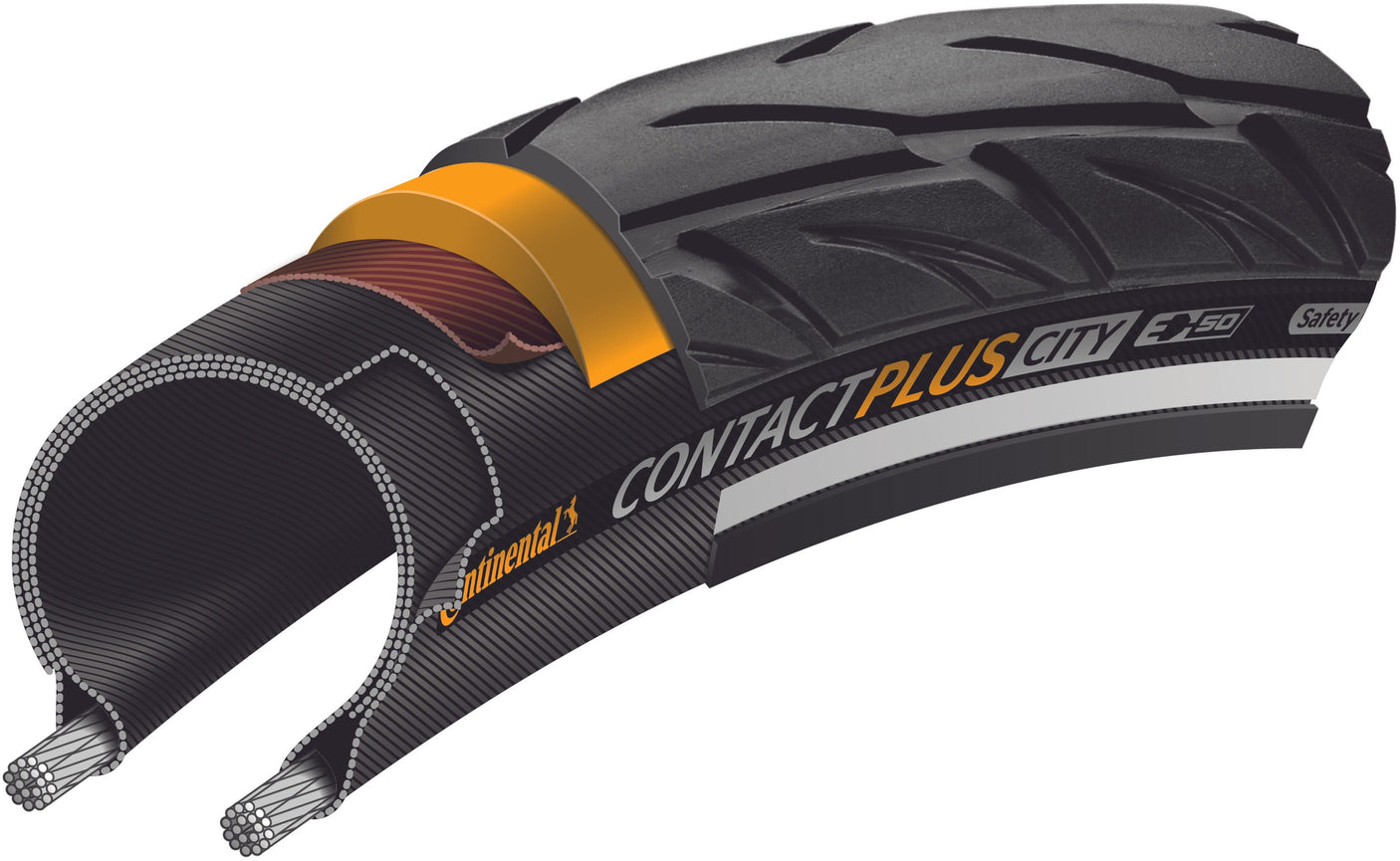 Continental Contact Plus City pneu à tringle rigide 26x1.75" E-50 Reflex noir