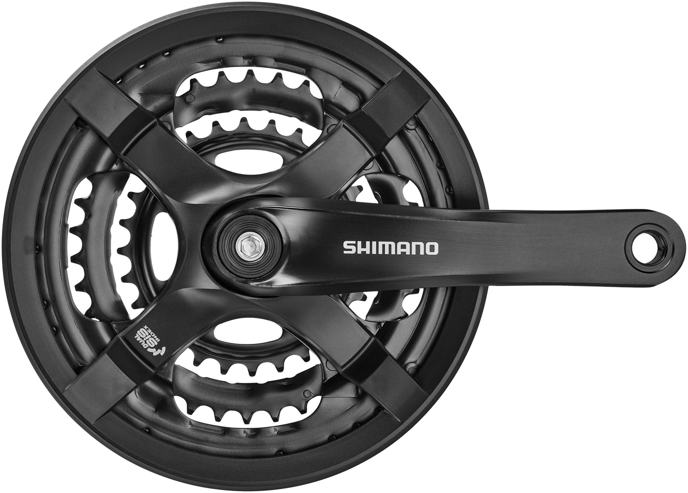 Shimano FC-TY501 pédalier 6/7/8 vitesses 48-38-28 dents avec protège-chaine noir