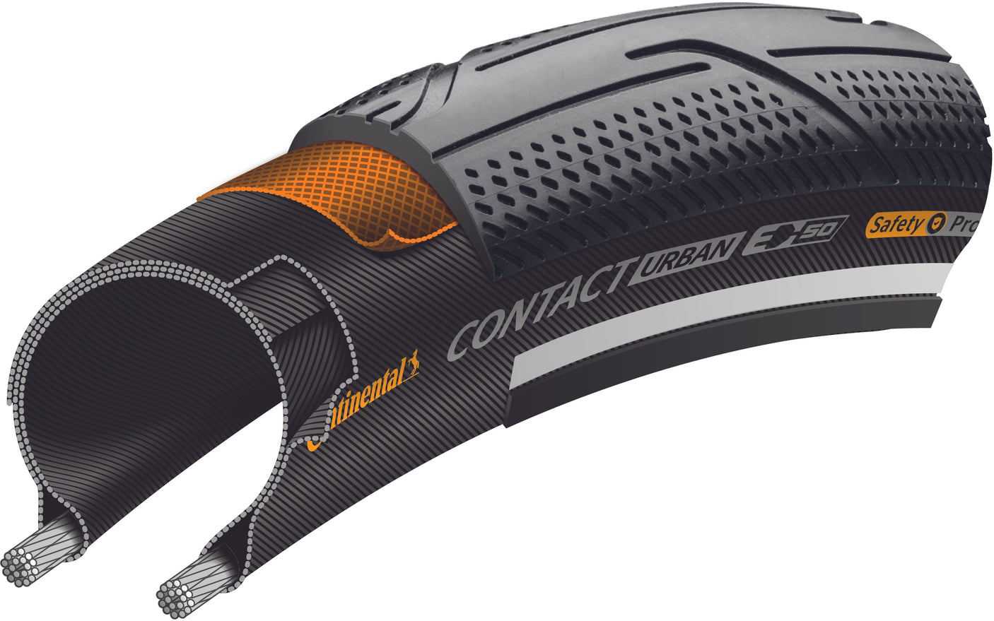 Continental Contact Urban pneu à tringle rigide 28x1.75" Reflex E-50 SafetyPro noir