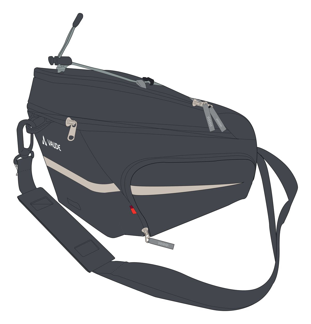 VAUDE Silkroad Plus sacoche de porte-bagages Snap-It noir