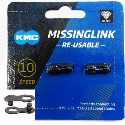 KMC CL-559 DLC Missing Link maillon de fermeture de chaîne lot de 2 Shimano/SRAM/KMC 10 vitesses noir