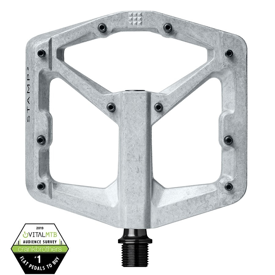 Crankbrothers Stamp 2 Large pédale plateforme raw silver