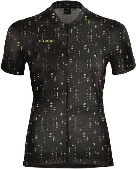 CUBE ATX WS Maillot Full Zip CMPT manches courtes black pattern
