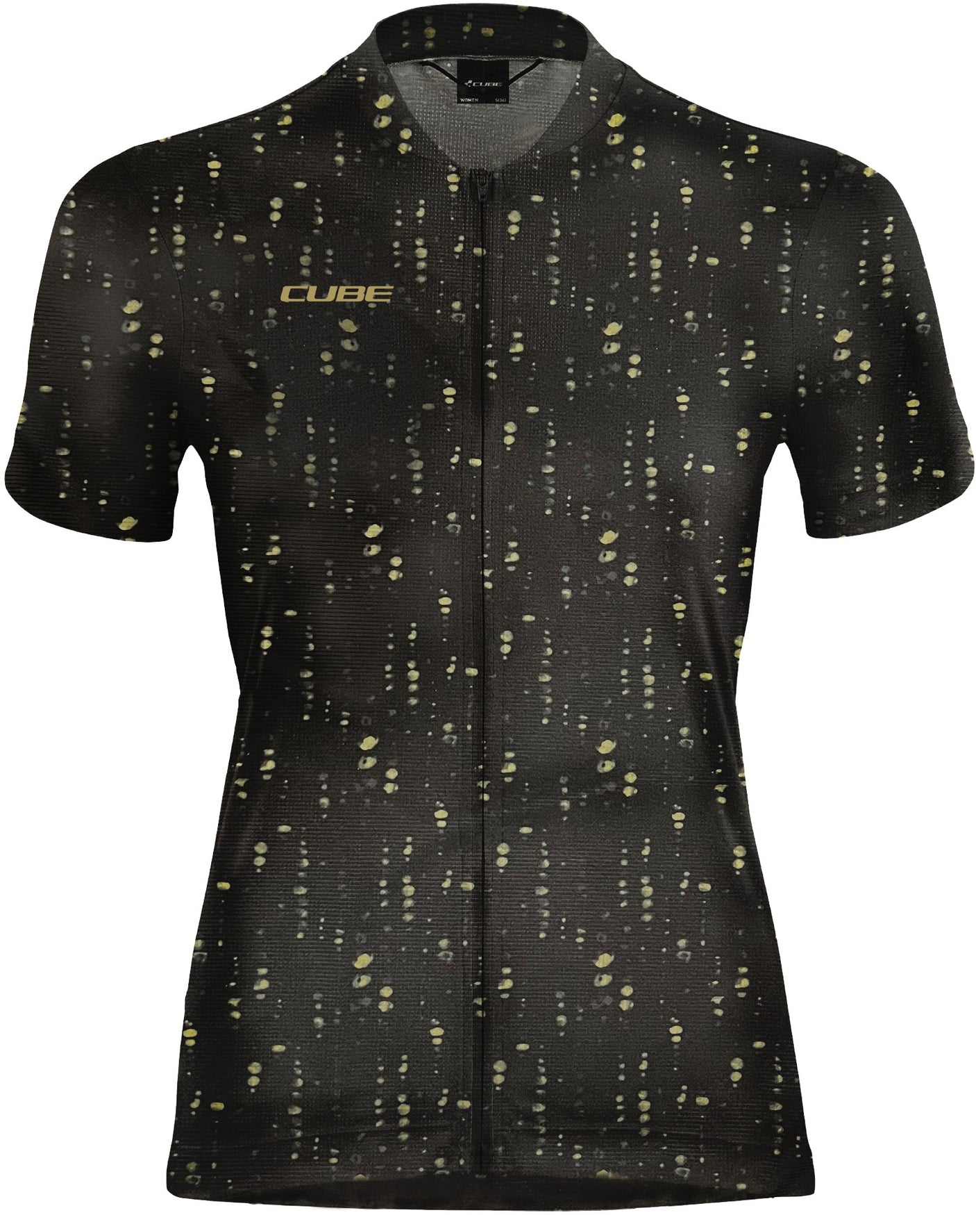 CUBE ATX WS Maillot Full Zip CMPT manches courtes black pattern