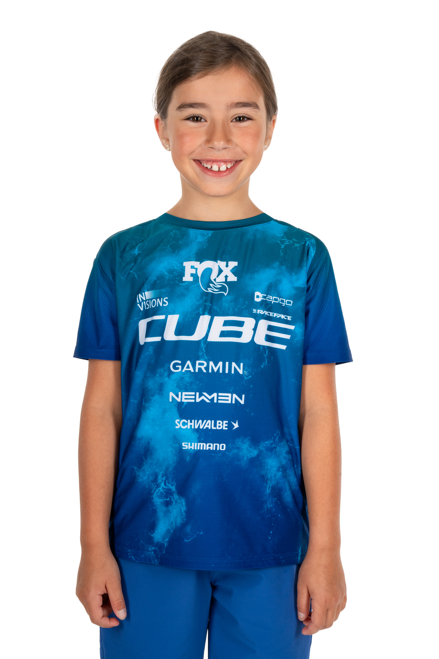 Cube maillot VTT ROOKIE X Actionteam manches courtes blue´n´green