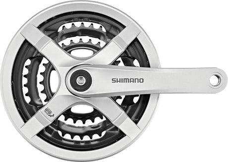 Shimano FC-TY501 pédalier 6/7/8 vitesses 48-38-28 dents avec protège-chaîne argenté
