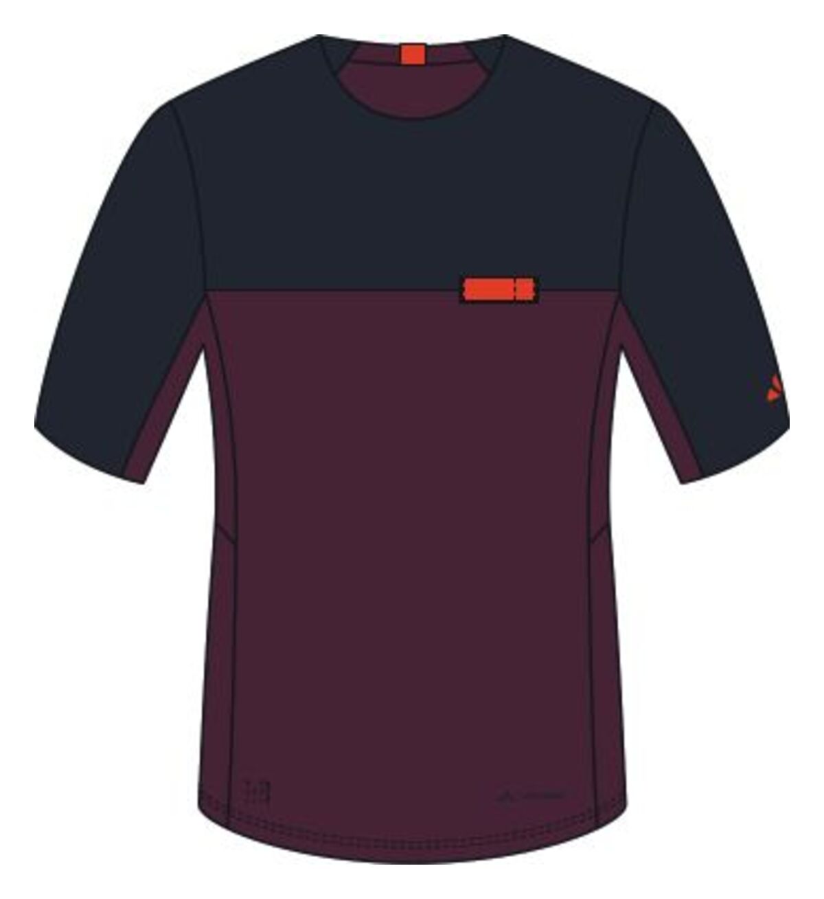 VAUDE Kuro II Maillot manches courtes homme rouge/noir