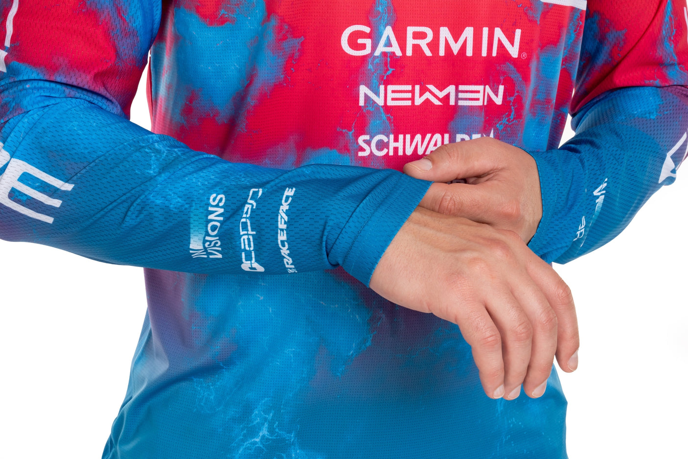 Cube maillot VTT X Actionteam manches longues blue´n´pink´n´orange