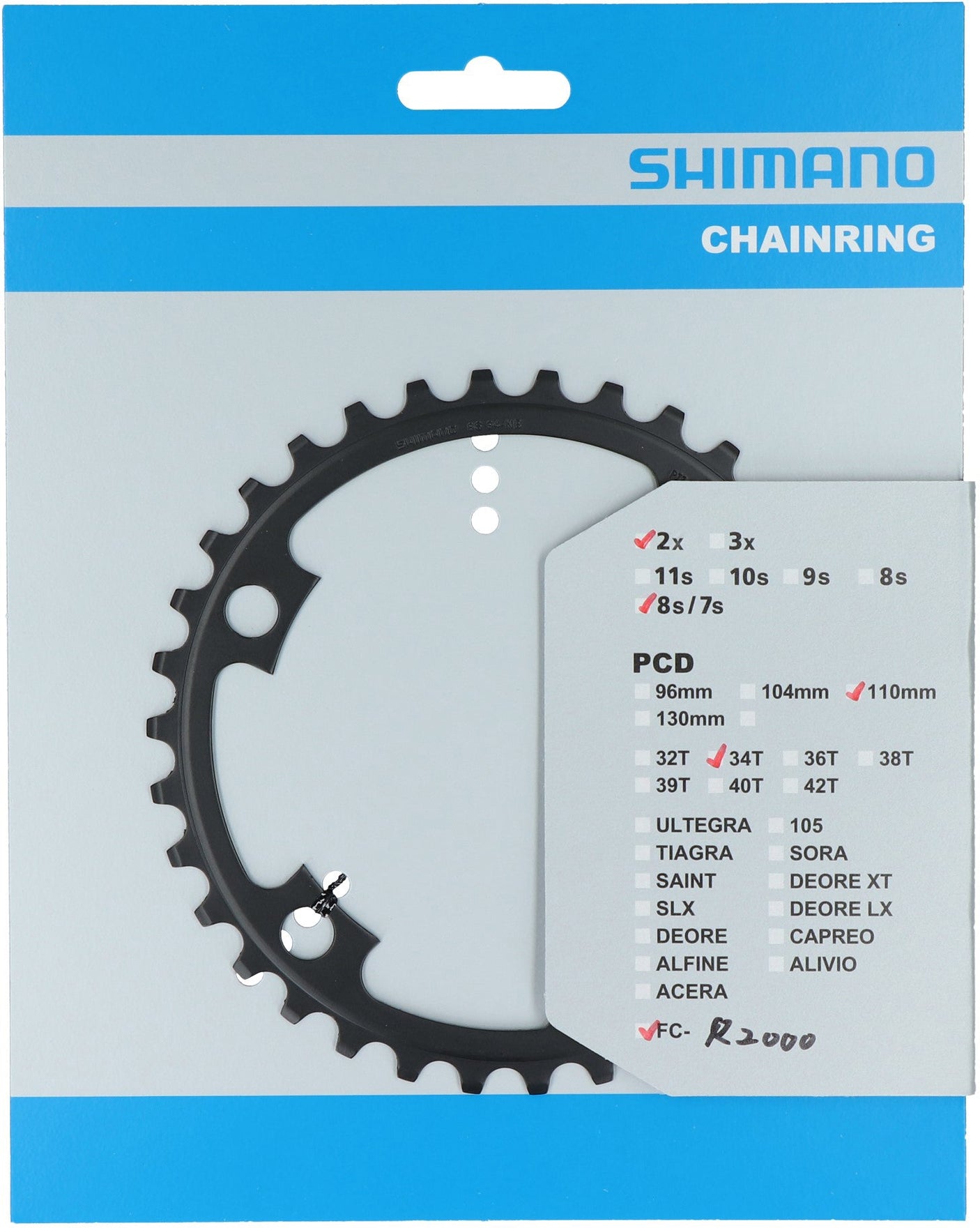 Shimano Claris FC-R2000 plateau 7/8 vitesses NB gris