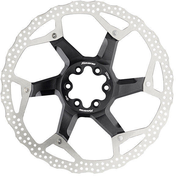 Disque de frein Reverse 6 trous Aluminium/Acier noir/argenté