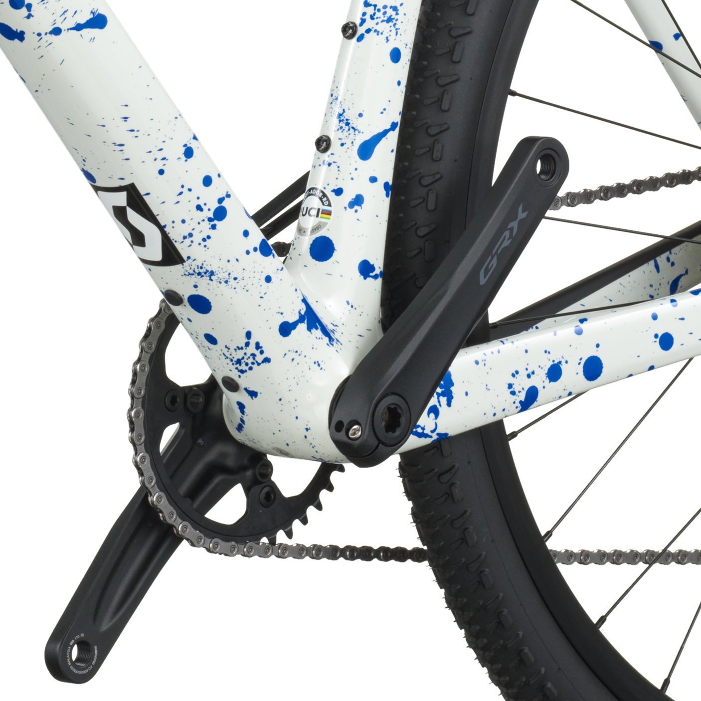Scott Addict Gravel 30 blanc/bleu éclaboussé