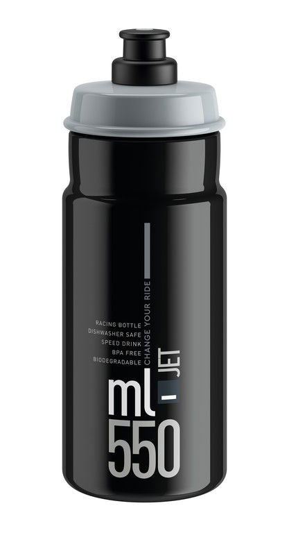 Elite Jet Bouteille d'eau 550ml noir/gris logo