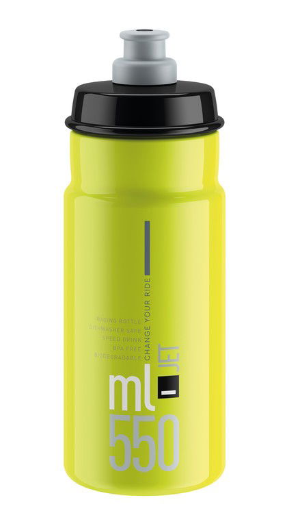 Elite Jet Bouteille d'eau 550ml jaune fluo/logo noir