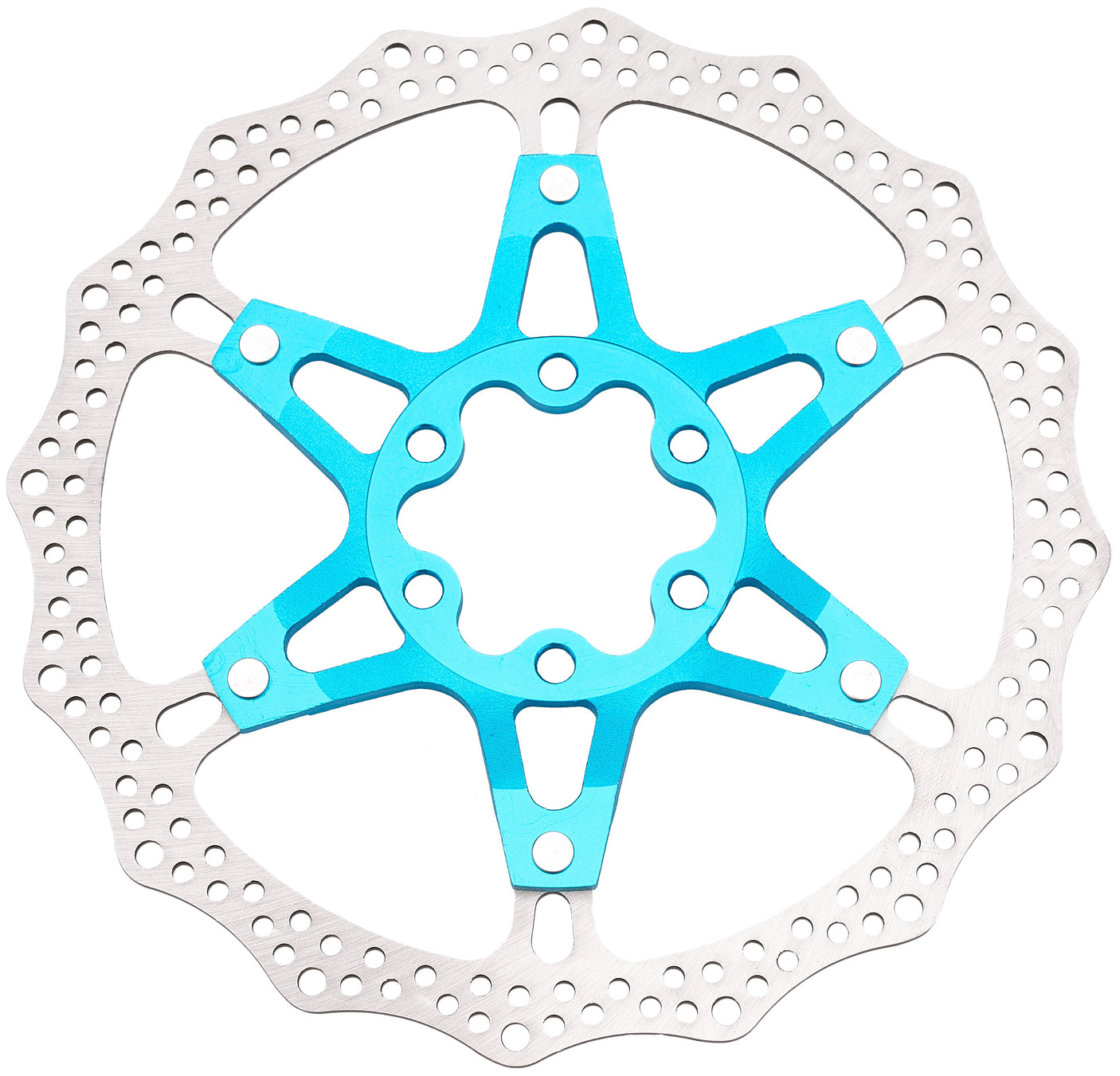 Reverse disque de frein 6 trous aluminium/acier turquoise