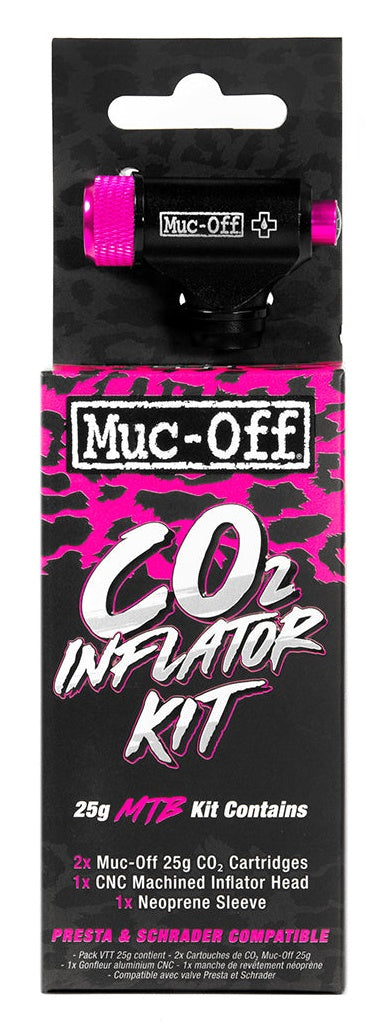 Muc-Off MTB Kit de gonflage cartouches pompe à air noir/rose