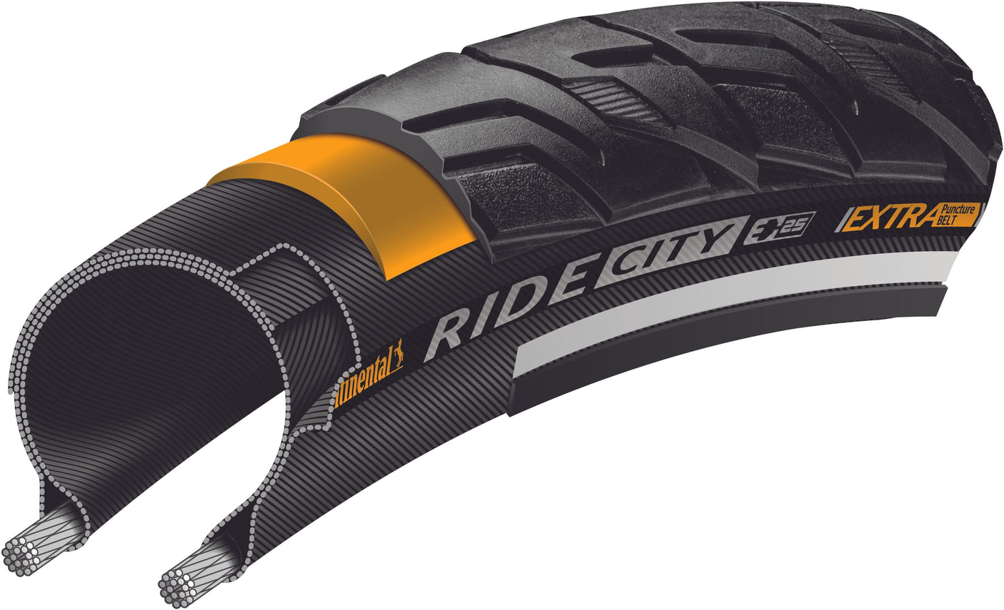 Continental RIDE City pneu à tringle 26x1.75" E-25 Réflex noir