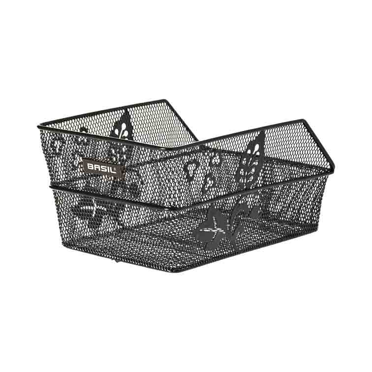 Basil Cento Flower S panier arrière noir