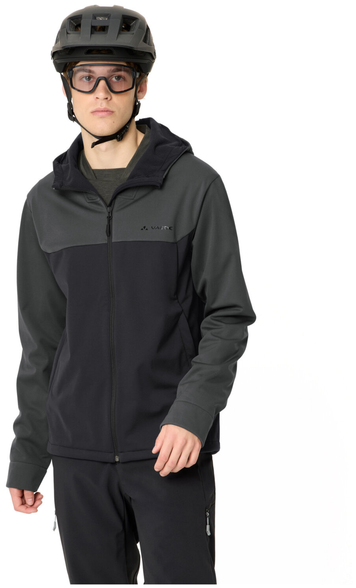 Veste softshell à capuche Qimsa II graphite pour homme VAUDE