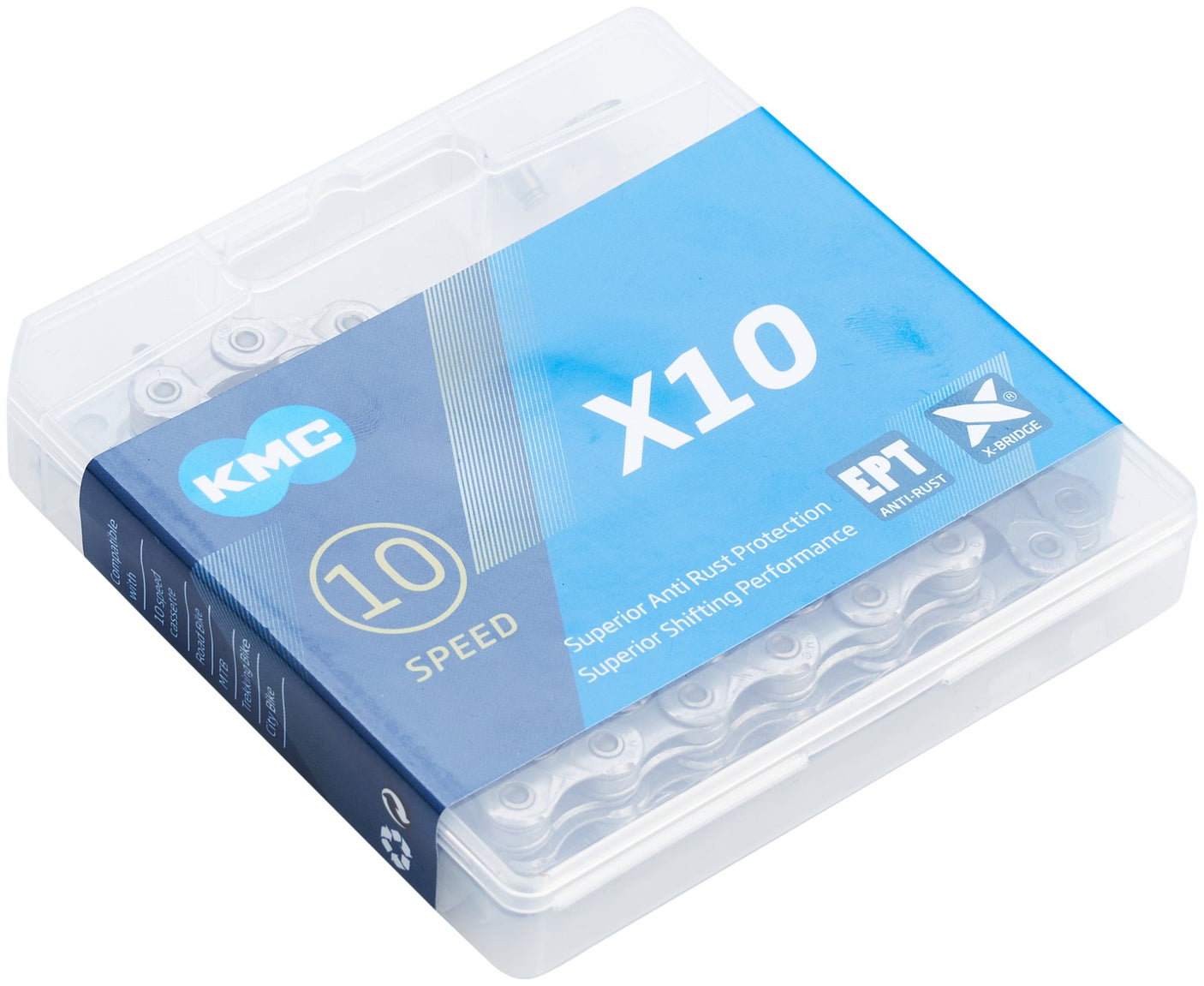 Chaîne KMC X10 EPT 10 vitesses argentée