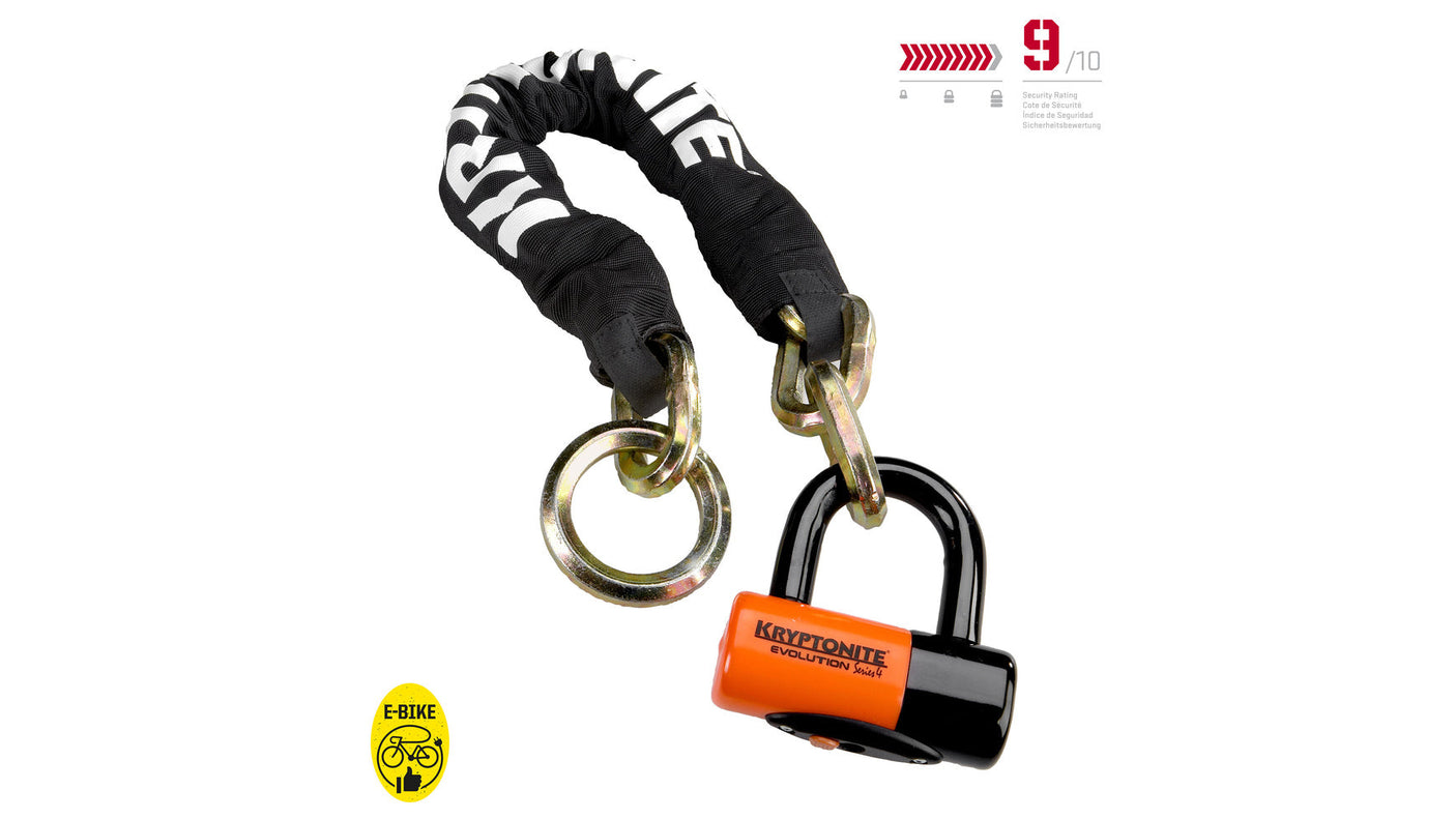 Kryptonite New York 1275 Cinch Ring verrou de chaîne (75cm) + Evolution Disc Lock noir