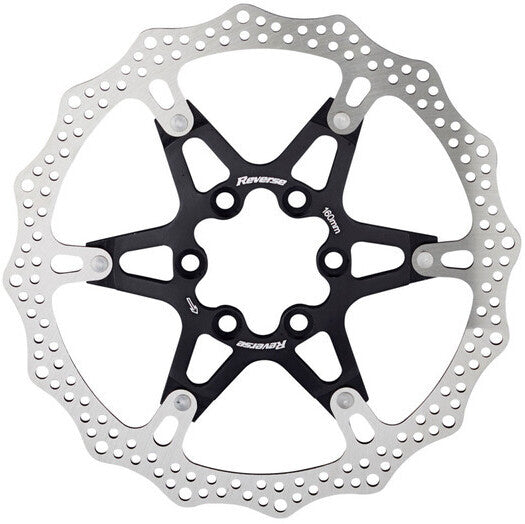 Disque de frein Reverse 6 trous Aluminium/Acier noir/argenté