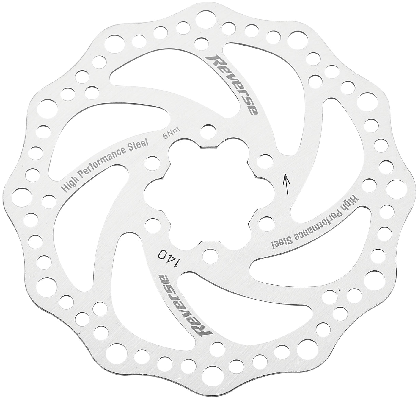 Reverse disque de frein 6 trous acier argenté