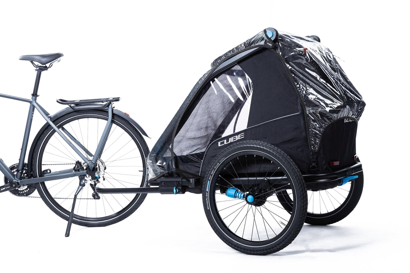 CUBE protection contre la pluie pour remorque vélo enfant Double CMPT