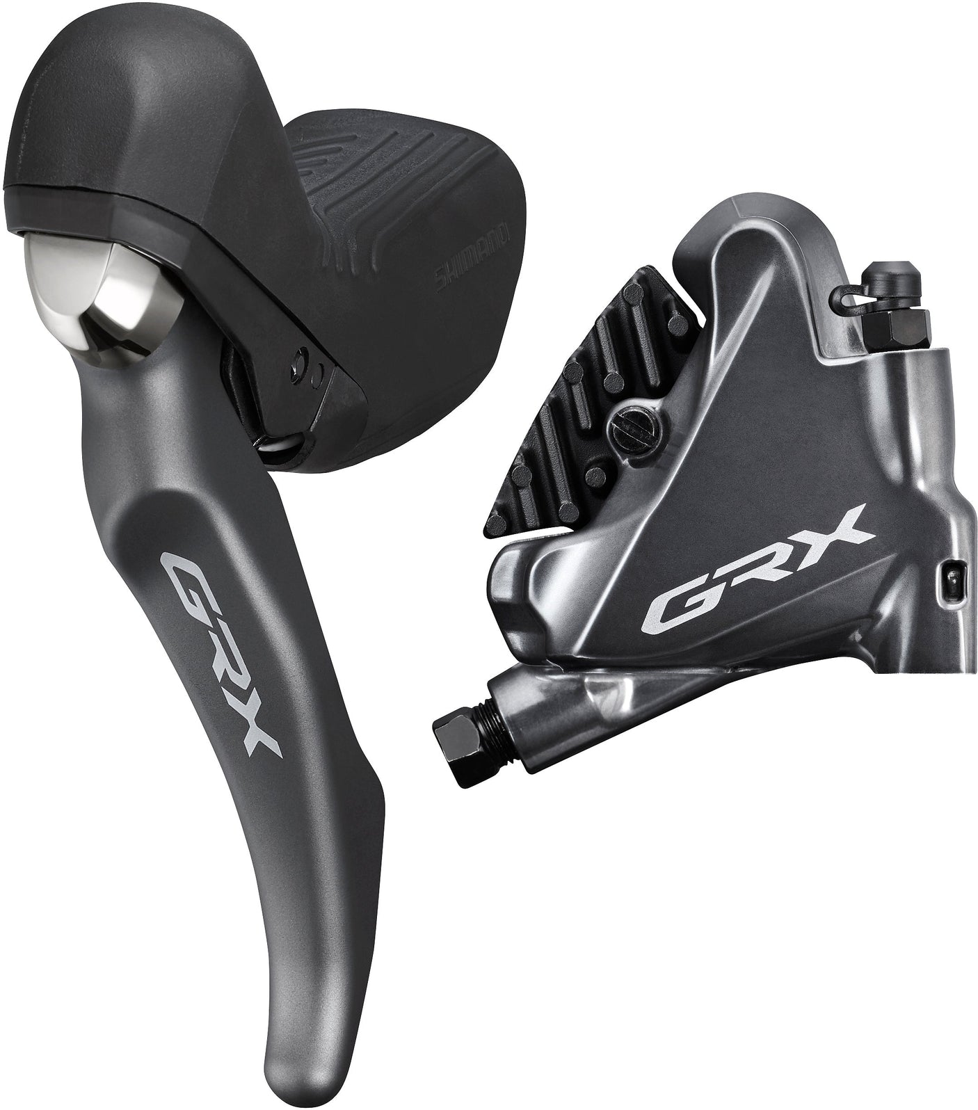 Shimano GRX ST-RX810/BR-RX810 Set de freins à disque avant Flat Mount 2 vitesses gris/noir