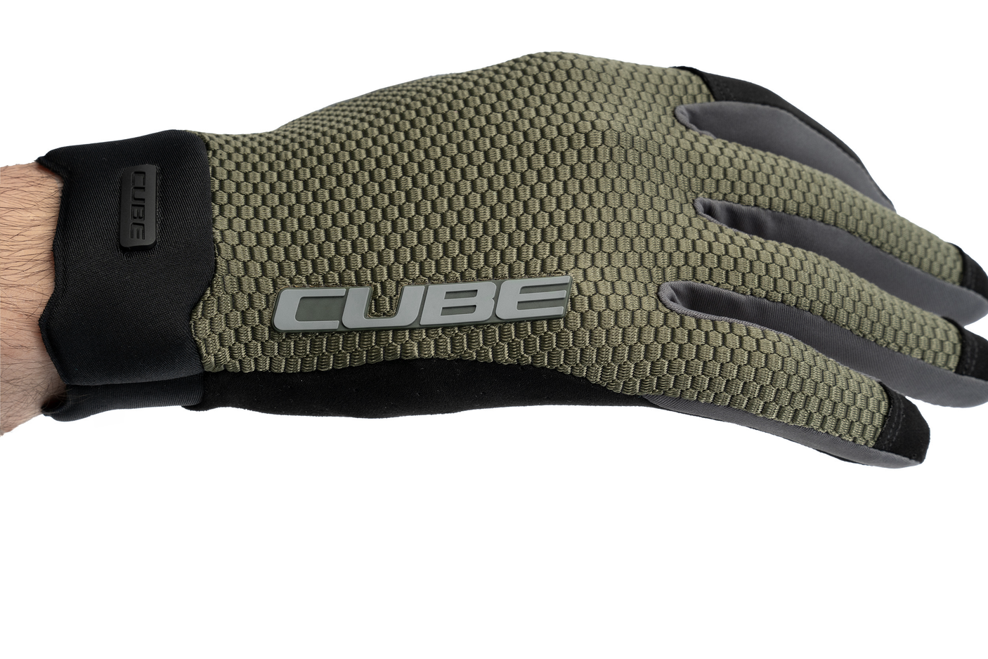 Cube Gants Gravity à doigts longs TM olive´n´grey