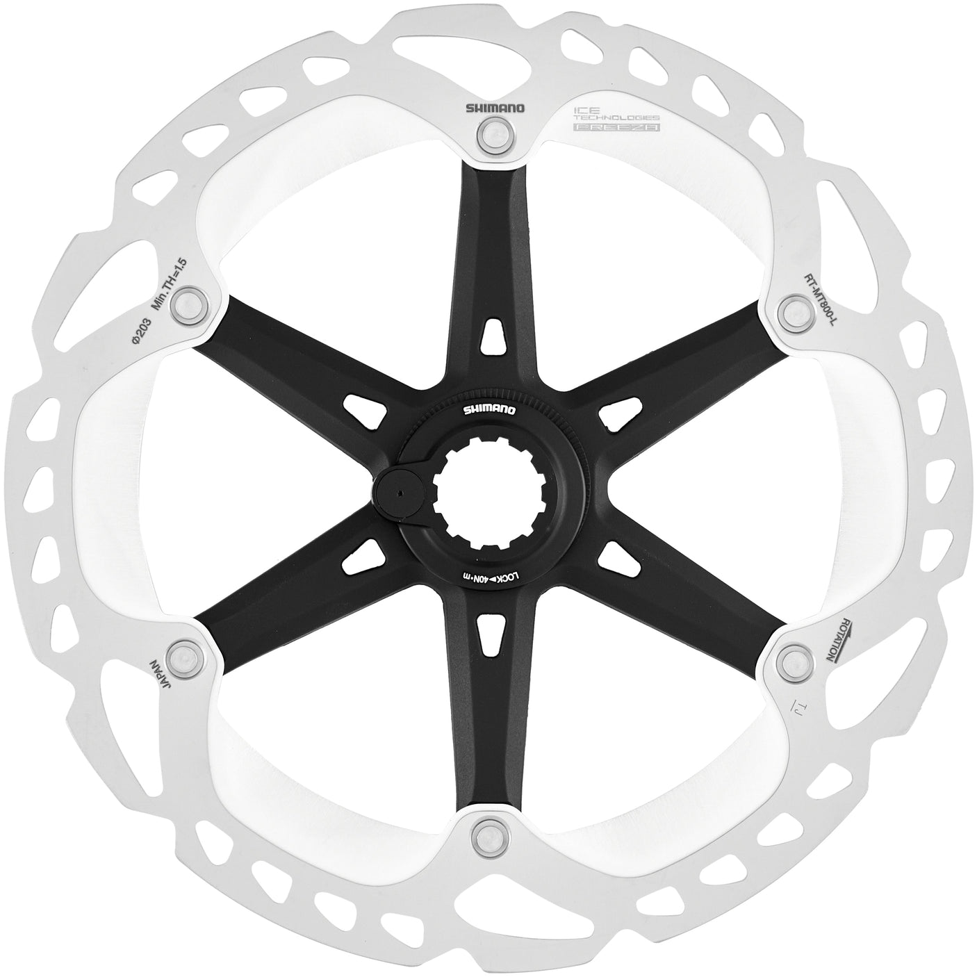 Shimano RT-MT800 disque de frein CL avec bague de verrouillage magnétique 203mm