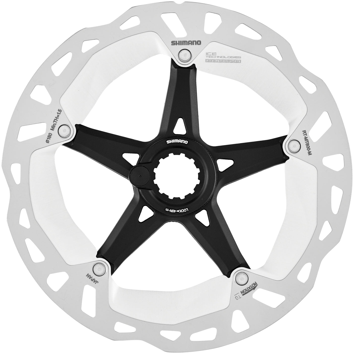 Shimano RT-MT800 disque de frein CL avec bague de verrouillage magnétique 180mm
