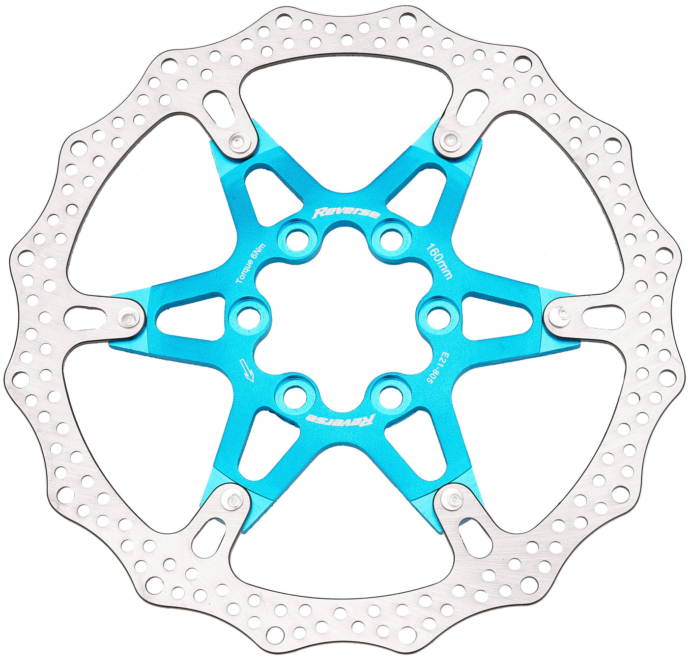Reverse disque de frein 6 trous aluminium/acier turquoise