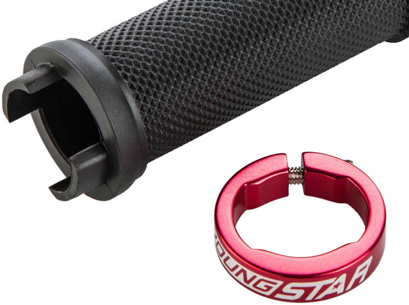 Reverse Youngstar Single Lock-On poignées Ø28mm 98mm enfant noir/rouge