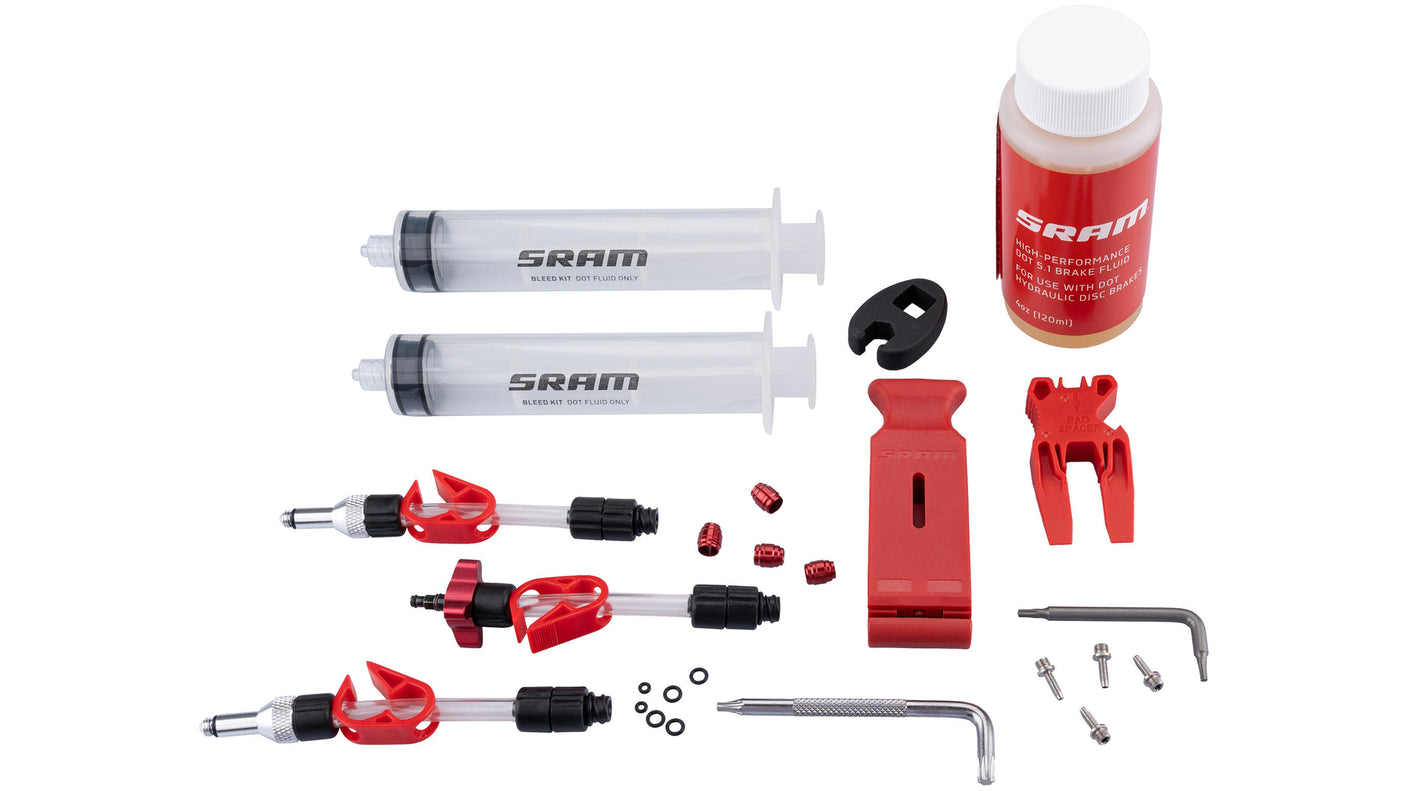 Kit de purge SRAM Standard (DOT) V2 incl. liquide de frein DOT 5.1 transparent/rouge