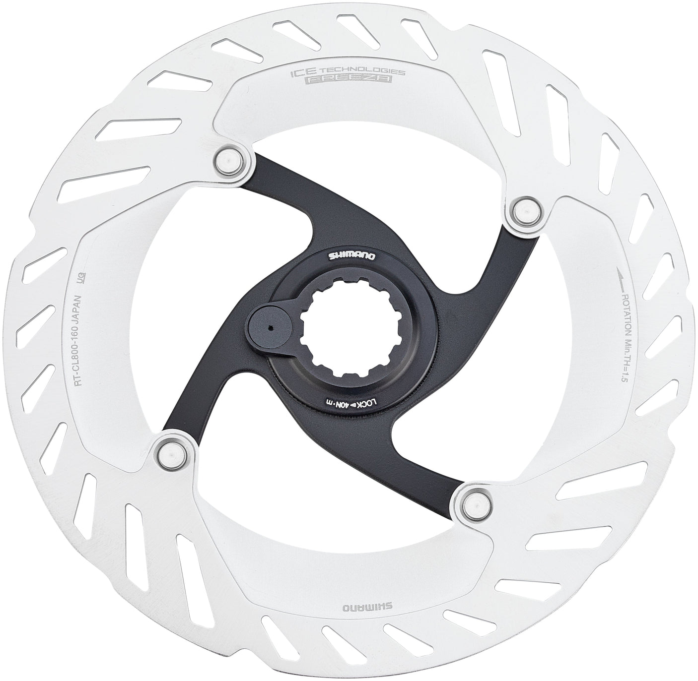 Shimano RT-CL800 disque de frein CL avec bague de fermeture magnétique 160mm argenté