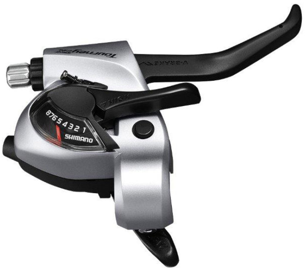 Shimano Tourney TX ST-TX800 Levier de changement/de frein pour V-Brake droit 8 vitesses argent/noir