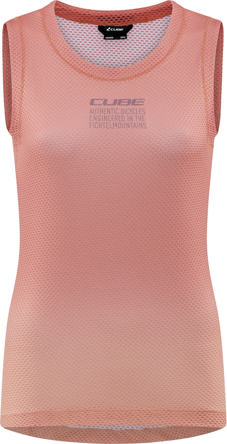 CUBE WS Maillot fonctionnel sans manches en mesh corail