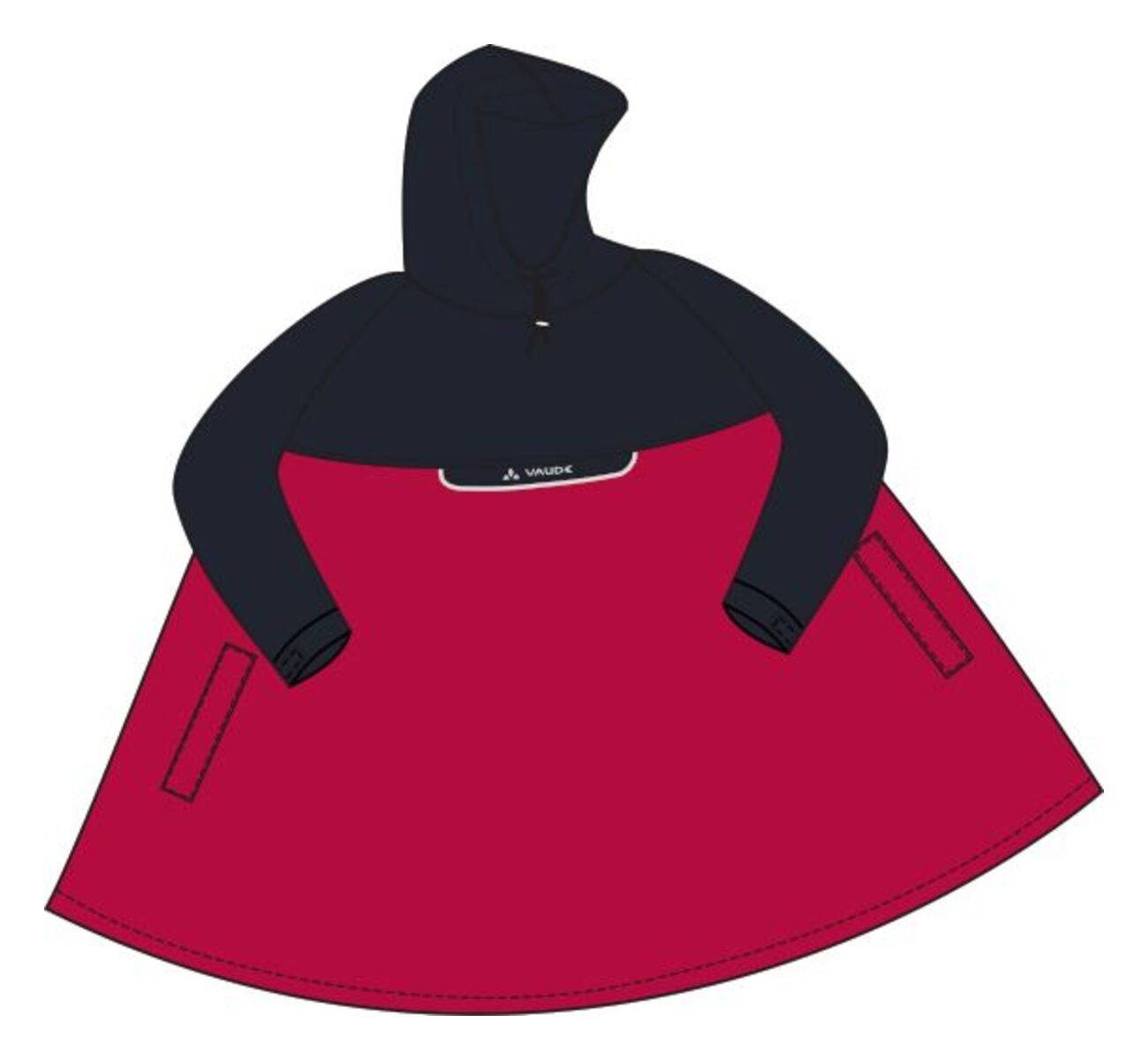 VAUDE Valero Poncho rouge/noir
