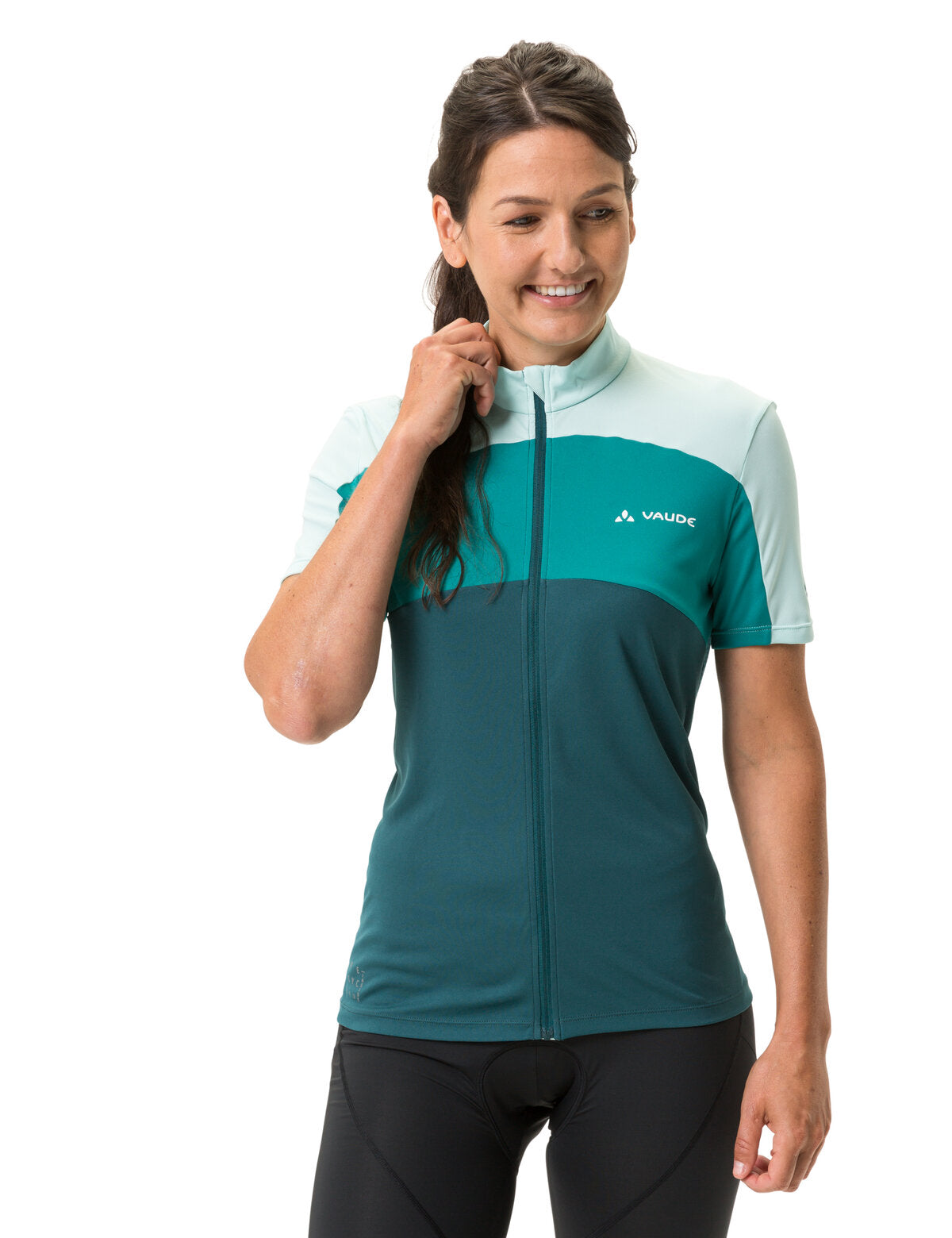 VAUDE Matera Maillot à manches courtes zippé intégral Femme vert