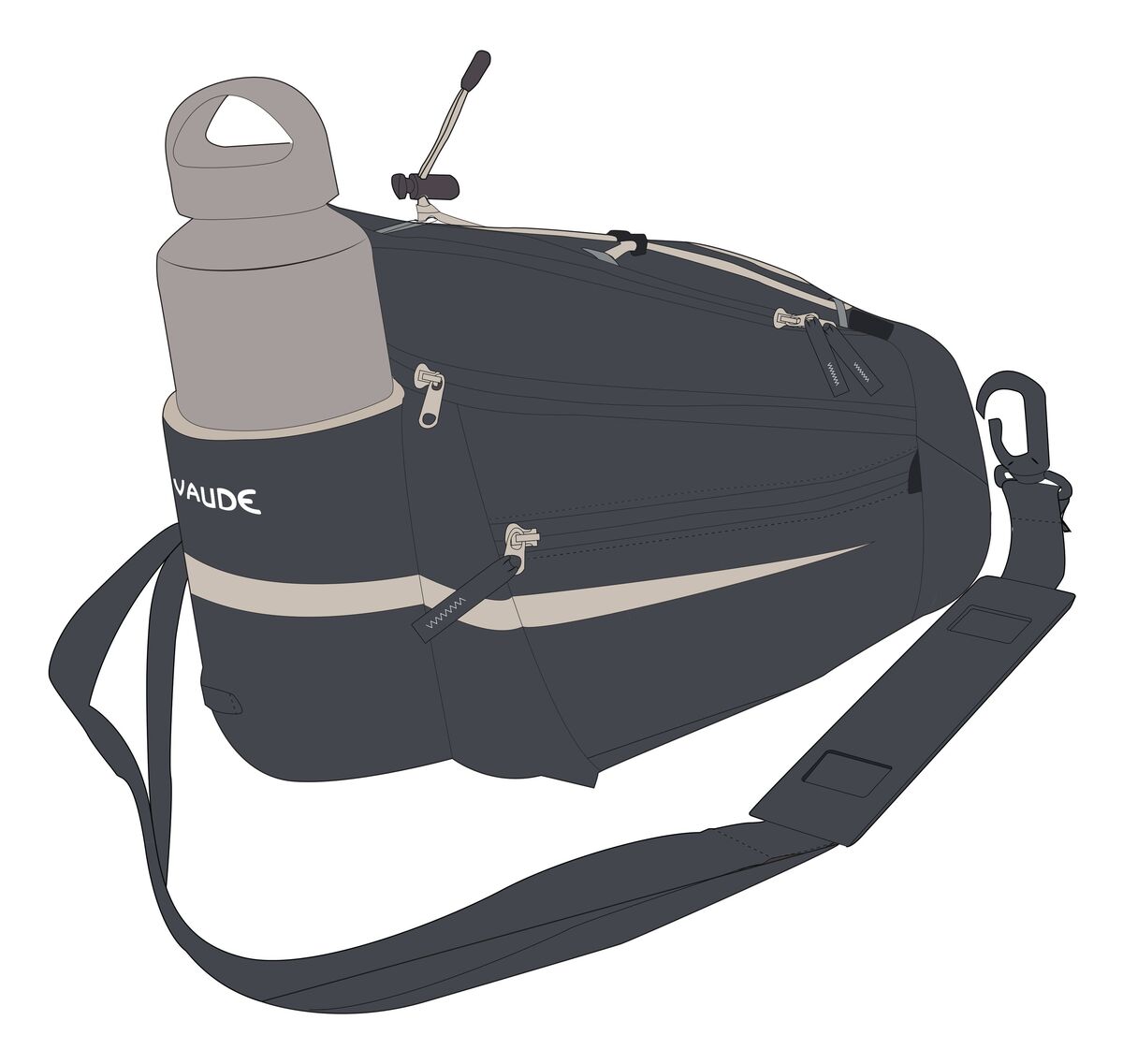 VAUDE Silkroad Sacoche de porte-bagages L Snap-It noir