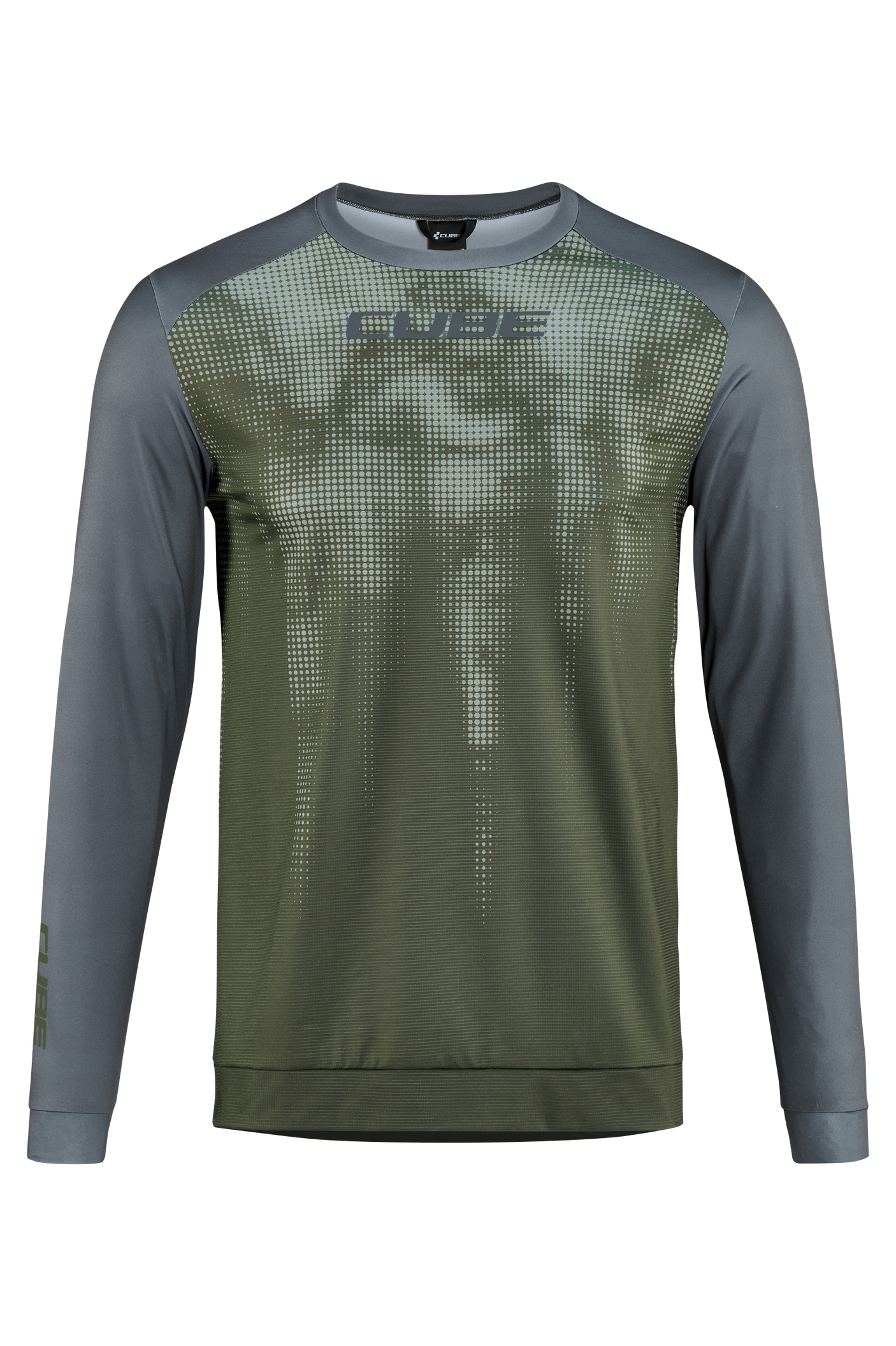 CUBE ATX Maillot col rond TM manches longues olive´n´grey Homme