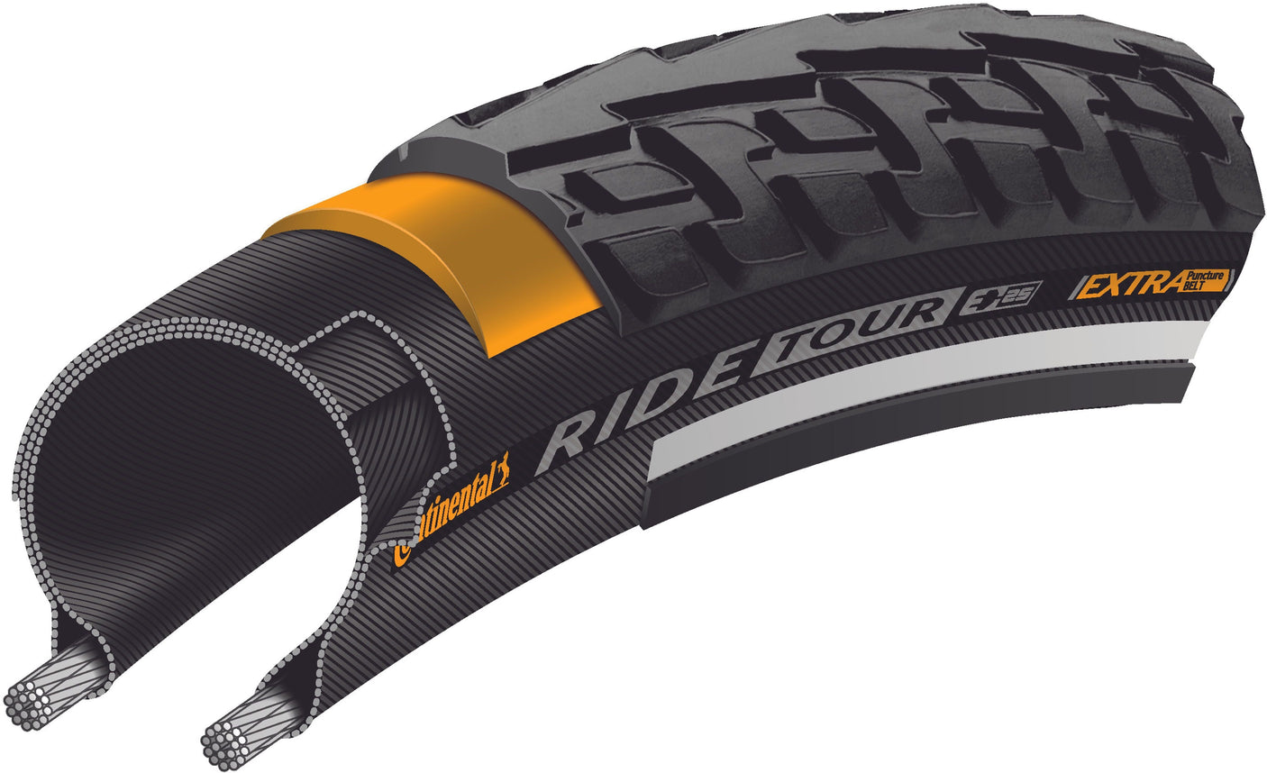 Continental Ride Tour pneu à tringle 28" noir/blanc