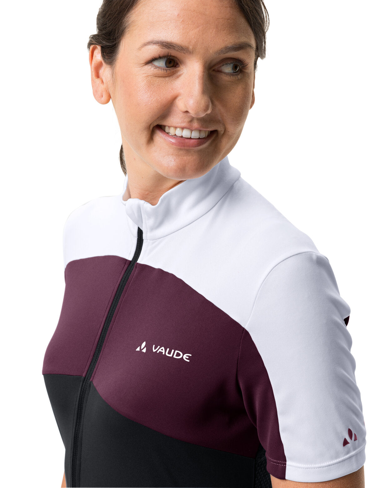 VAUDE Matera Maillot manches courtes zippé intégral femme noir/violet