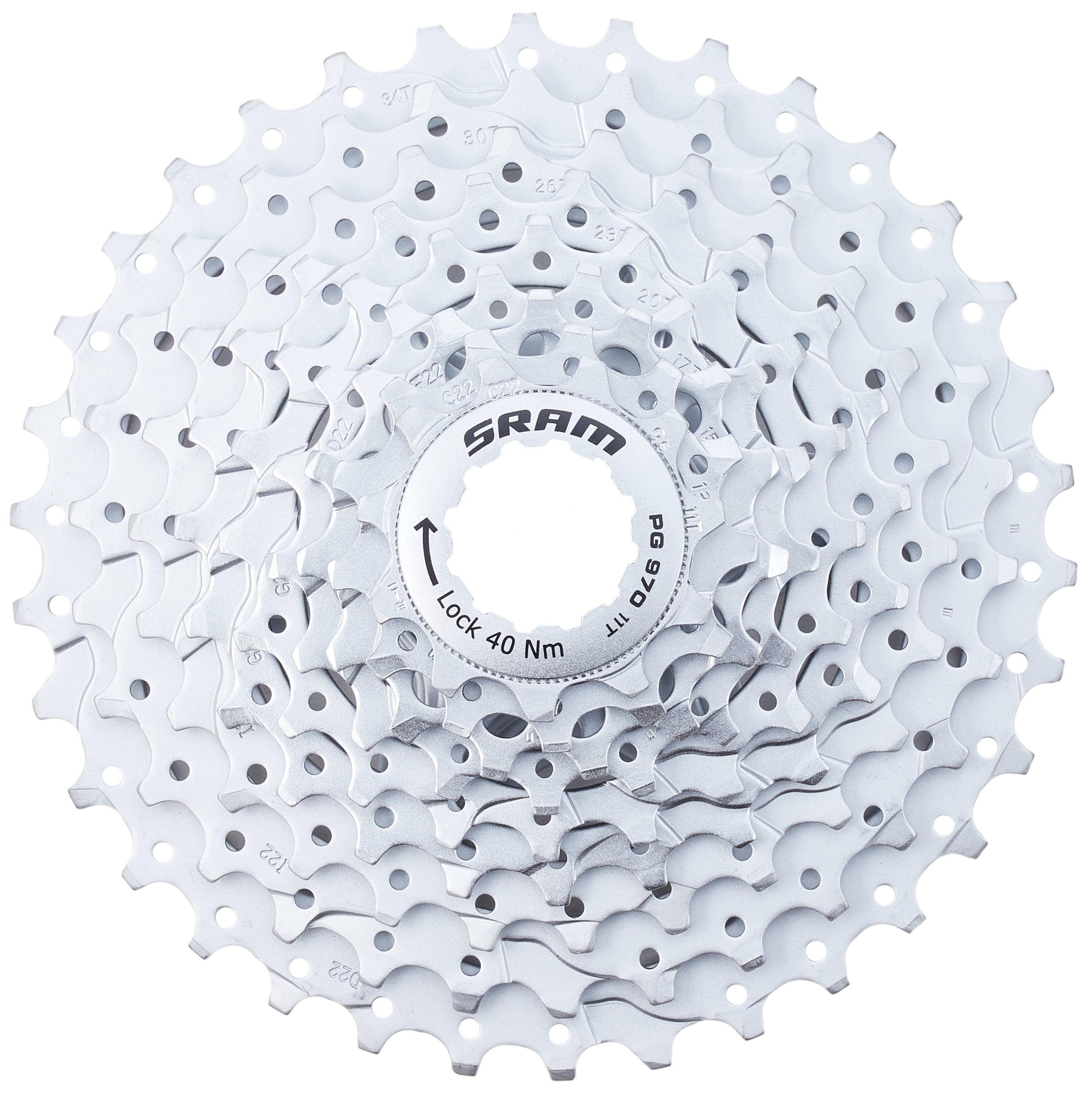 SRAM PG-970 Powerglide II 11-32T cassette 9 vitesses argent