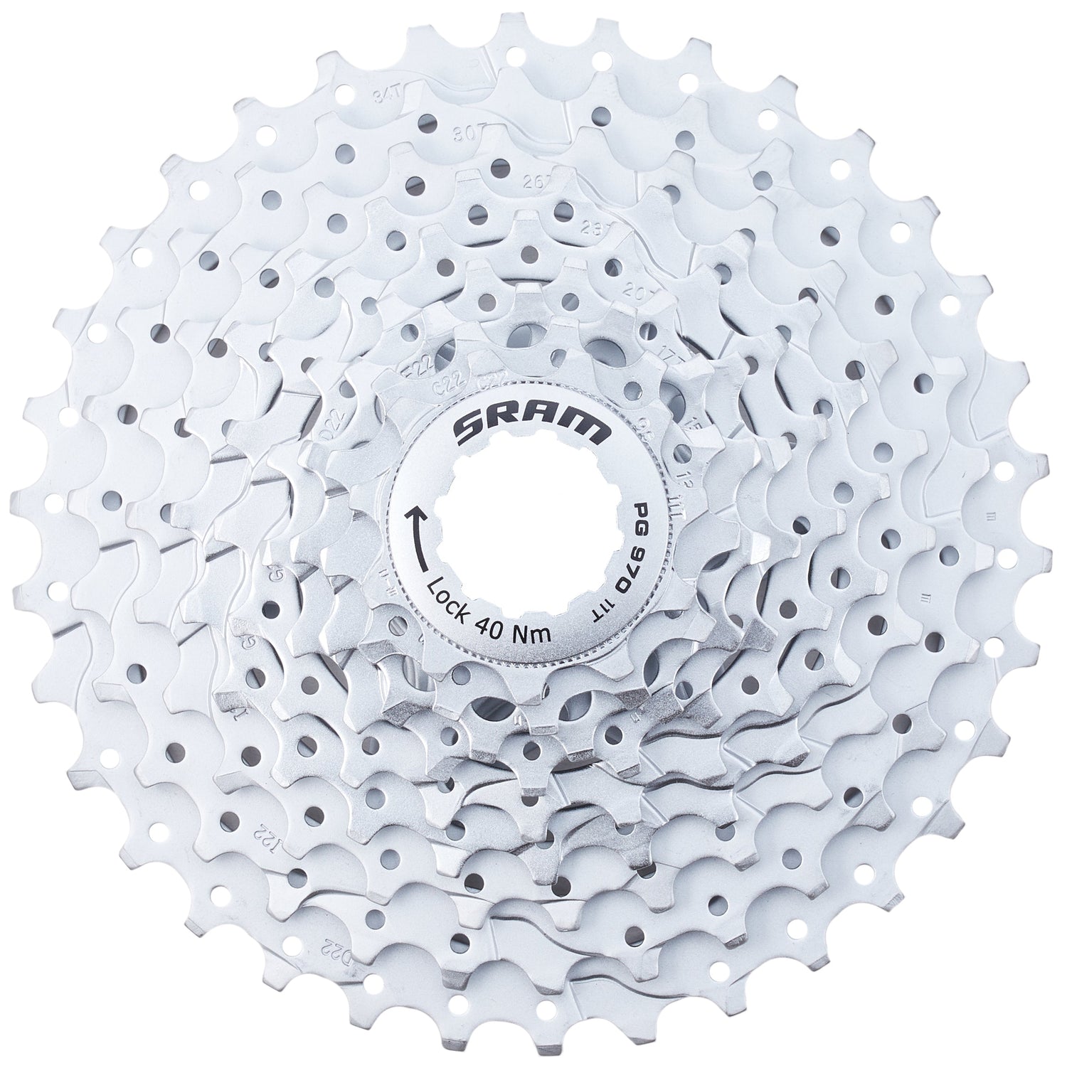 SRAM PG-970 Powerglide II 11-32T cassette 9 vitesses argent
