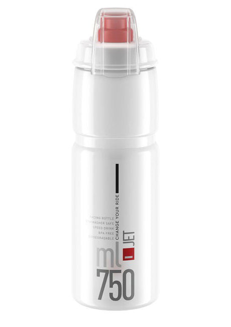 Gourde Elite Jet Plus 750ml transparente/logo rouge