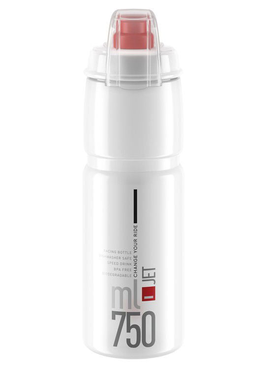 Gourde Elite Jet Plus 750ml transparente/logo rouge
