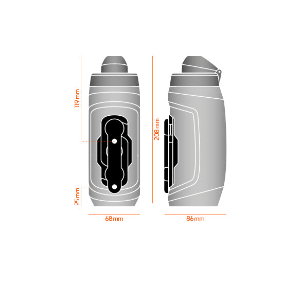 Fidlock Twist Bottle 590 incl. fixation vélo Base transparent/noir