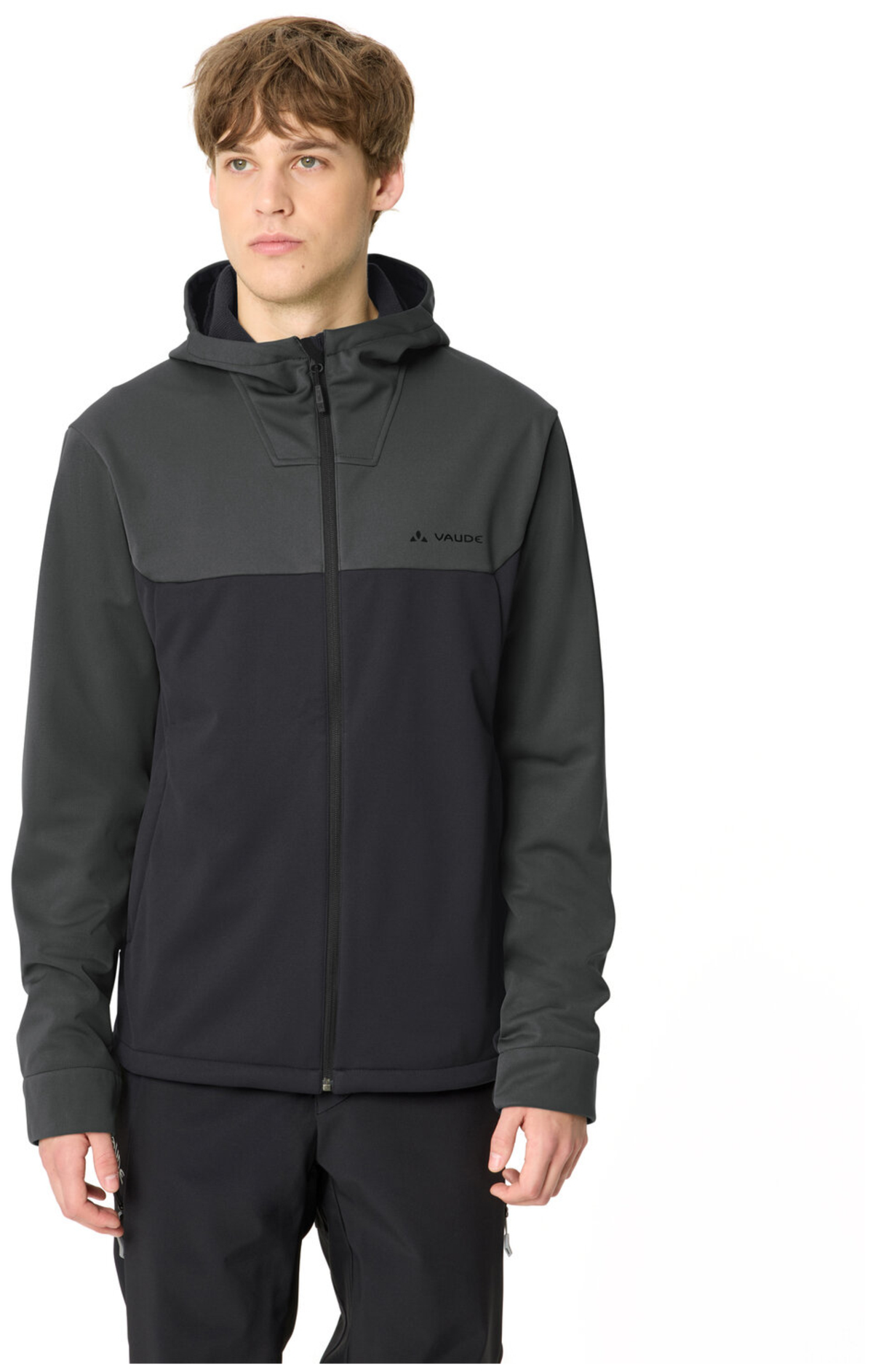 Veste softshell à capuche Qimsa II graphite pour homme VAUDE